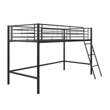 Hochbett >Tore< in Schwarz, Metall - 207x129x130cm...
