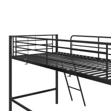 Hochbett >Tore< in Schwarz, Metall - 207x129x130cm (BxHxT)