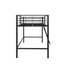 Hochbett >Tore< in Schwarz, Metall - 207x129x130cm (BxHxT)