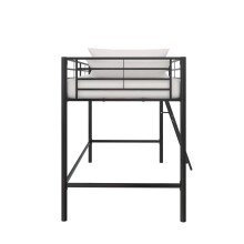 Hochbett >Tore< in Schwarz, Metall - 207x129x130cm (BxHxT)