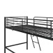 Hochbett >Tore< in Schwarz, Metall - 207x129x130cm (BxHxT)