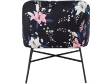 Stuhl >Kaj< in Blau, Samt/Metall - 64x76x62cm (BxHxT)