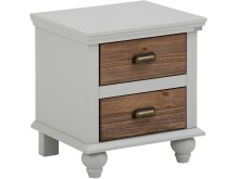 Nachttisch >Trine< in Grau, MDF/Kiefer - 45x50x38cm...