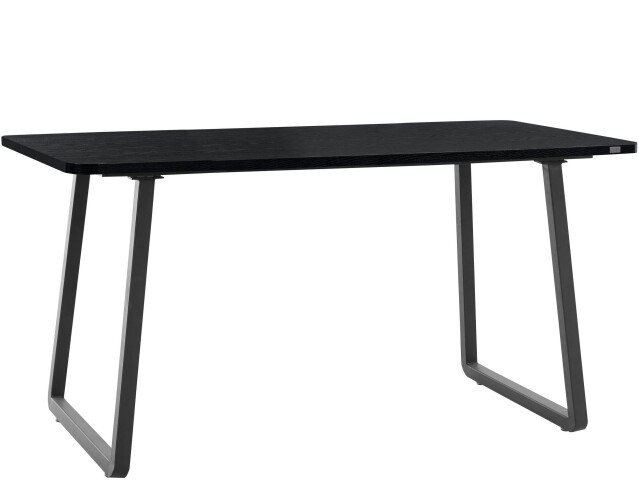 Esstisch >Kjellfrid< in Schwarz, MDF/Metall - 160x76x90cm (BxHxT)
