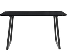 Esstisch >Kjellfrid< in Schwarz, MDF/Metall - 160x76x90cm (BxHxT)