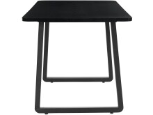Esstisch >Kjellfrid< in Schwarz, MDF/Metall - 160x76x90cm (BxHxT)