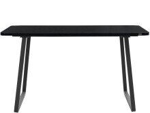 Esstisch >Kjellfrid< in Schwarz, MDF/Metall - 160x76x90cm (BxHxT)