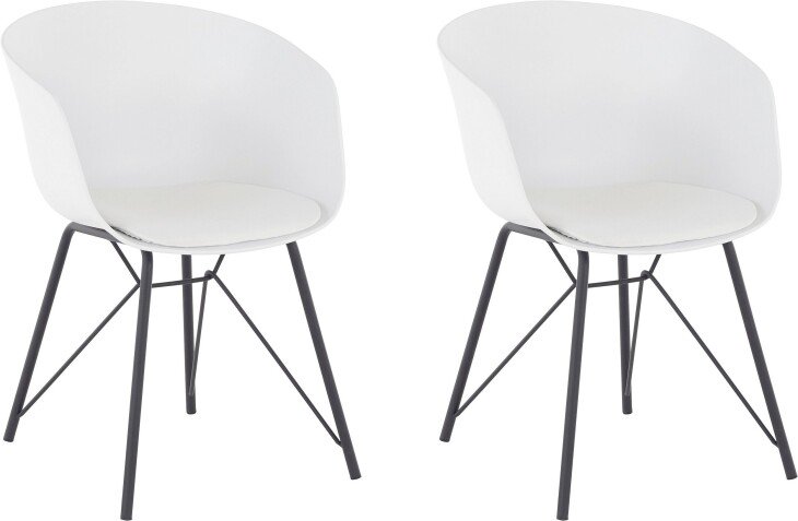 Esszimmerstuhl 2er-Set >Freja< in Weiß, Kunststoff/PU - 54x78x53cm (B/H/T)