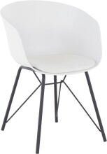 Esszimmerstuhl 2er-Set >Freja< in Weiß, Kunststoff/PU - 54x78x53cm (B/H/T)