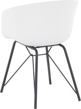 Esszimmerstuhl 2er-Set >Freja< in Weiß, Kunststoff/PU - 54x78x53cm (B/H/T)