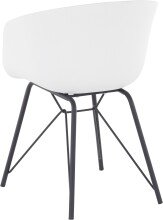 Esszimmerstuhl 2er-Set >Freja< in Weiß, Kunststoff/PU - 54x78x53cm (B/H/T)