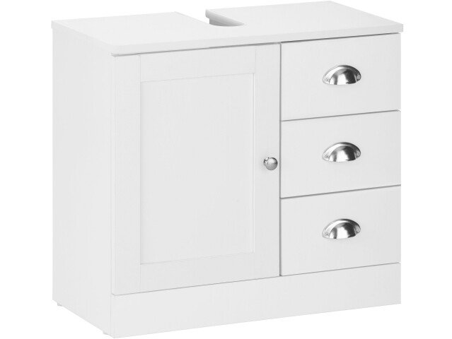 Waschbeckenunterschrank >Emrik< in Weiß - 60x55x30cm (BxHxT)