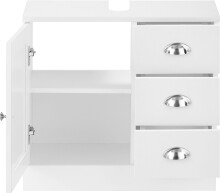 Waschbeckenunterschrank >Emrik< in Weiß - 60x55x30cm (BxHxT)