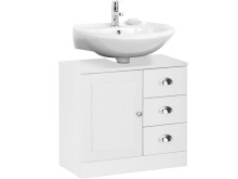 Waschbeckenunterschrank >Emrik< in Weiß - 60x55x30cm (BxHxT)