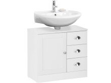 Waschbeckenunterschrank >Emrik< in Weiß - 60x55x30cm (BxHxT)