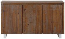 Kommode >Ludvig< in Braun, Kiefer/Metall - 140x80x35cm (BxHxT)