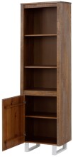 Bücherregal >Ludvig< in Braun, Kiefer/Metall - 55x180x35cm (BxHxT)