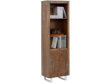 Bücherregal >Ludvig< in Braun, Kiefer/Metall - 55x180x35cm (BxHxT)