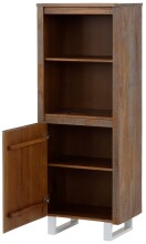 Bücherregal >Ludvig< in Braun, Kiefer/Metall - 55x140x35cm (BxHxT)