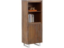 Bücherregal >Ludvig< in Braun, Kiefer/Metall - 55x140x35cm (BxHxT)