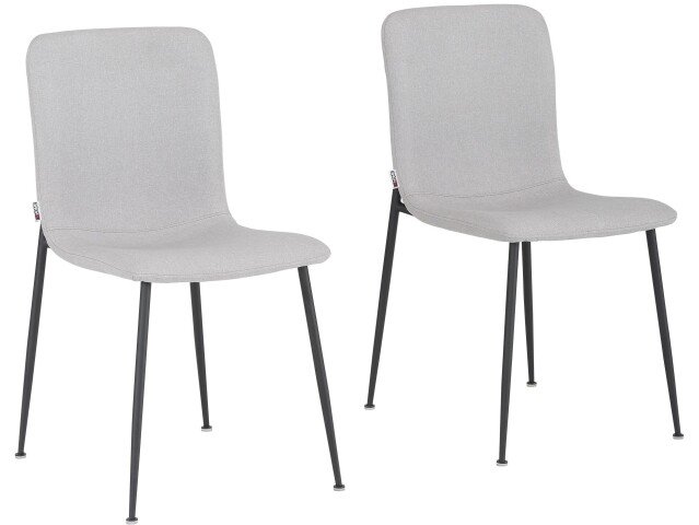 Küchenstuhl 2er-Set >Hilda< in Grau, Stoff - 56x83x43cm (B/H/T)