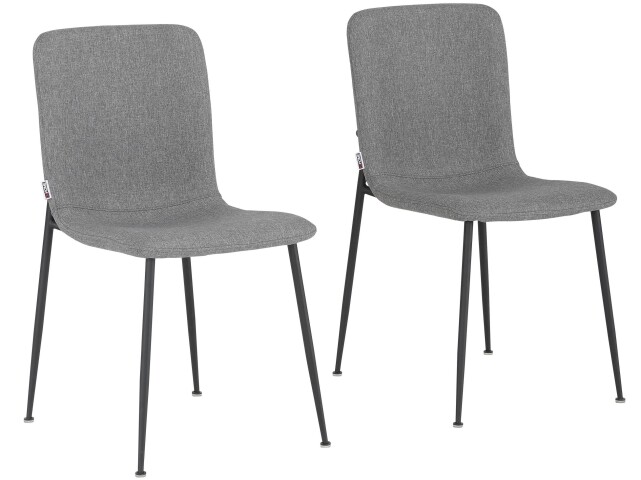 Küchenstuhl 2er-Set >Hilda< in Anthrazit, Stoff - 56x83x43cm (B/H/T)