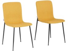 Küchenstuhl 2er-Set >Hilda< in Gelb, Stoff -...