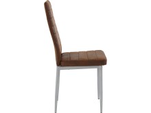 Esszimmerstuhl 4er-Set >Hillevi< in Braun, Mikrofaser - 42x98x53cm (B/H/T)
