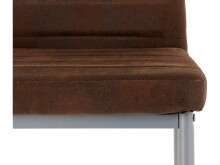 Esszimmerstuhl 4er-Set >Hillevi< in Braun, Mikrofaser - 42x98x53cm (B/H/T)
