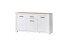 Sideboard >ELARA< in Weiss Matt / Bianco Eiche  - 161,4x95,7x42,2cm (BxHxT)