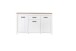 Sideboard >ELARA< in Weiss Matt / Bianco Eiche  - 161,4x95,7x42,2cm (BxHxT)