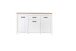 Sideboard >ELARA< in Weiss Matt / Bianco Eiche  - 161,4x95,7x42,2cm (BxHxT)