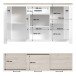 Sideboard >ELARA< in Weiss Matt / Bianco Eiche  - 161,4x95,7x42,2cm (BxHxT)