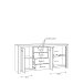 Kommode >ELARA< in Weiss Matt/ Bianco Eiche - 206x95,7x42,2cm (BxHxT)