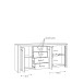 Kommode >ELARA< in Weiss Matt/ Bianco Eiche - 206x95,7x42,2cm (BxHxT)
