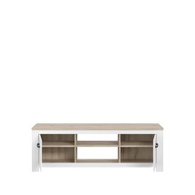 TV-Schrank >ELARA< in Weiss Matt/ Bianco Eiche - 161,4x54,1x42,2 (BxHxT)