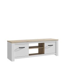 TV-Schrank >ELARA< in Weiss Matt/ Bianco Eiche - 161,4x54,1x42,2 (BxHxT)