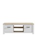 TV-Schrank >ELARA< in Weiss Matt/ Bianco Eiche - 161,4x54,1x42,2 (BxHxT)