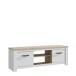 TV-Schrank >ELARA< in Weiss Matt/ Bianco Eiche - 161,4x54,1x42,2 (BxHxT)