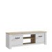 TV-Schrank >ELARA< in Weiss Matt/ Bianco Eiche - 161,4x54,1x42,2 (BxHxT)