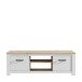 TV-Schrank >ELARA< in Weiss Matt/ Bianco Eiche - 161,4x54,1x42,2 (BxHxT)