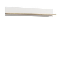 Wandregal >ELARA< in Weiss Matt/Bianco Eiche  - 160x25,6x21,9cm (BxHxT)