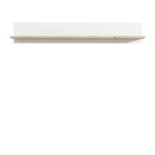 Wandregal >ELARA< in Weiss Matt/Bianco Eiche  - 160x25,6x21,9cm (BxHxT)