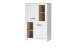 Hochschrank >ELARA< in Weiss Matt/ Bianco Eiche - 86,7x147,1x42,2cm (BxHxT)