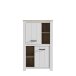 Hochschrank >ELARA< in Weiss Matt/ Bianco Eiche - 86,7x147,1x42,2cm (BxHxT)