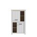 Hochschrank >ELARA< in Weiss Matt/ Bianco Eiche - 86,7x147,1x42,2cm (BxHxT)