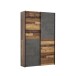 Kleiderschrank >OZZULA< in Old – Wood Vintage  / Betonoptik Dunkelgrau