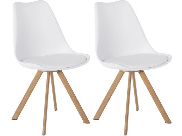 Esszimmerstuhl 2er-Set >Kjellaug< in Weiß, Kunststoff - 50x82x55cm (B/H/T)