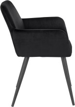 Esszimmerstuhl 2er-Set >Kolbjørn< in Schwarz, Samt-Stoff - 55x78x50cm (B/H/T)