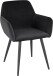 Esszimmerstuhl 2er-Set >Kolbjørn< in Schwarz, Samt-Stoff - 55x78x50cm (B/H/T)